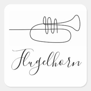 Sticker Carré Flugelhorn/Trumpet