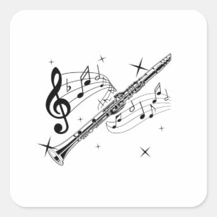 Sticker Carré Fluth Music  Cadeau d'instruments musicaux Flutist