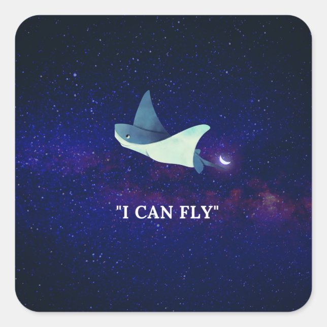 Sticker Carré Flying Stingray (Devant)