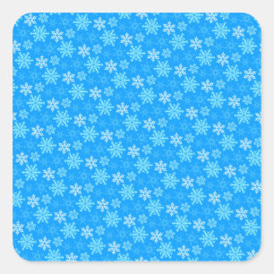 Sticker Carré Fond de flocons de neige bleus jolis
