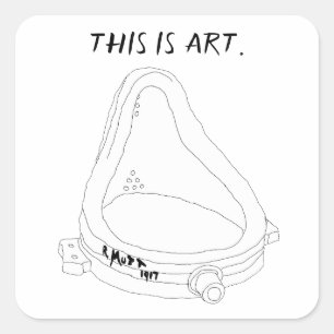 Sticker Carré Fontaine de Marcel Duchamp R.Mutt 1917