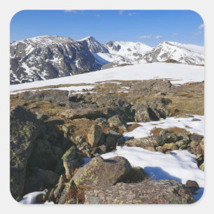 Sticker Carré Fonte de neige dans les montagnes Rocheuses