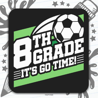 Sticker Carré Football de 8e année Premier jour Retour à l'école