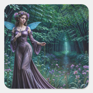 Sticker Carré Forêt enchantée