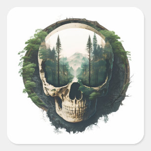 Sticker Carré Forêt intérieure du crâne