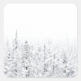 Sticker Carré Forêt neigeuse