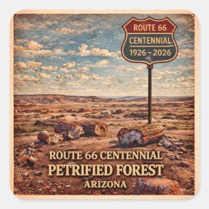 Sticker Carré Forêt pétrifiée Route 66 Centenaire