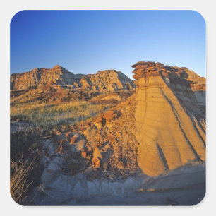 Sticker Carré Formations des Badlands au Dinosaur Provincial Par
