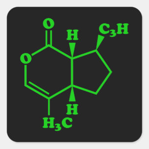 Sticker Carré Formule chimique moléculaire de Catnip Nepetalact