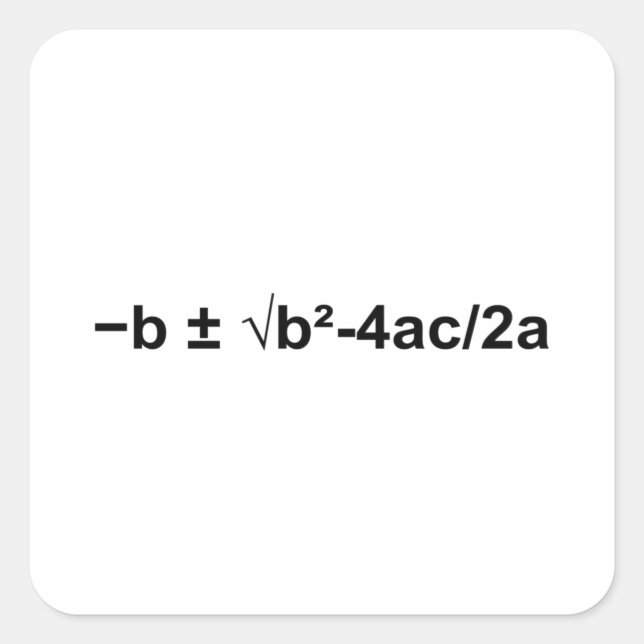 Sticker Carré Formule quadratique mathématiques physique mathéma (Devant)
