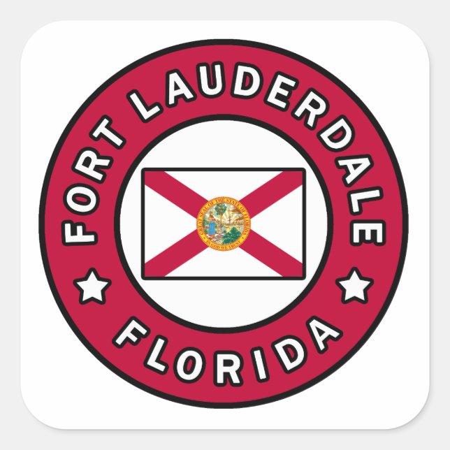 Sticker Carré Fort Lauderdale Floride (Devant)