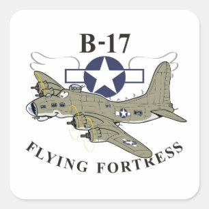 Sticker Carré Forteresse du vol B-17
