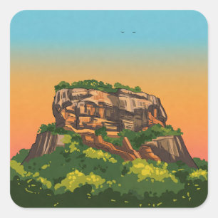 Sticker Carré Forteresse rocheuse de Sigiriya Sri Lanka