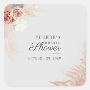 Sticker Carré Fougère de Pampas pour Réception de Mariage Terrac