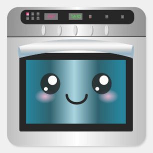 Sticker Carré Four mignon de Kawaii - cadeaux de chef et de