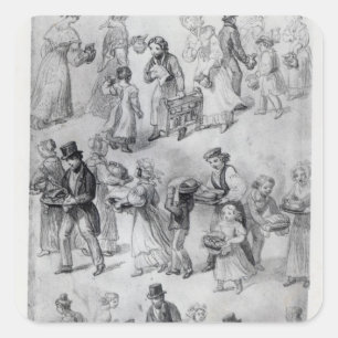 Sticker Carré Fournir le dîner, 1841