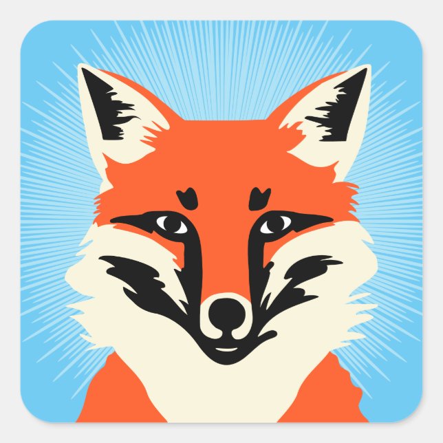 Sticker Carré Fox (Devant)