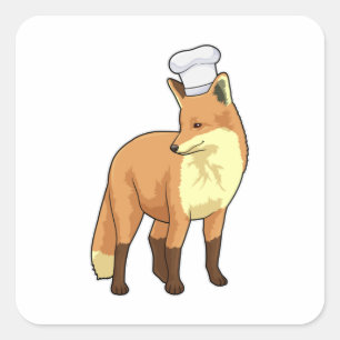 Sticker Carré Fox as Cook