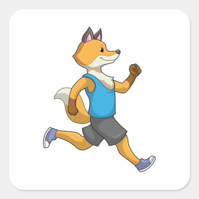 Sticker Carré Fox comme coureur à Running (Devant)