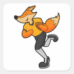 Sticker Carré Fox comme joueur de football avec Football
