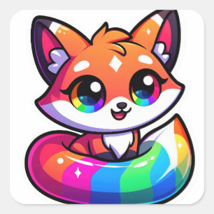 Sticker Carré fox cu