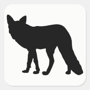 Sticker Carré Fox Silhouette