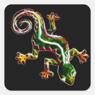 Sticker Carré Fractalius Lizard