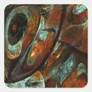 Sticker Carré Fractionner l'art Abstrait