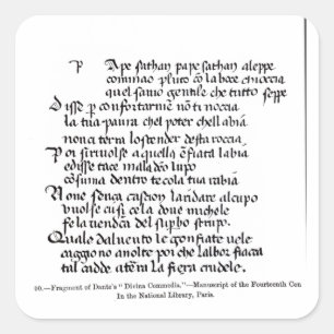 Sticker Carré Fragment Divina Commedia de Dante de '