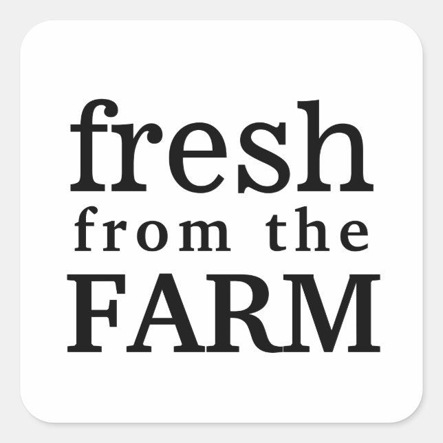 Sticker Carré Fraîche de la ferme Agricole locale (Devant)