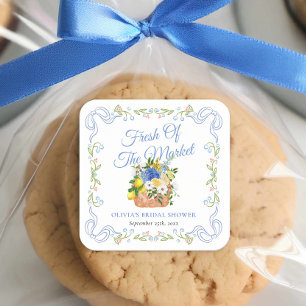 Sticker Carré Frais débarqué sur le marché des agriculteurs Fleu