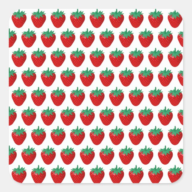 Sticker Carré Fraises (Devant)