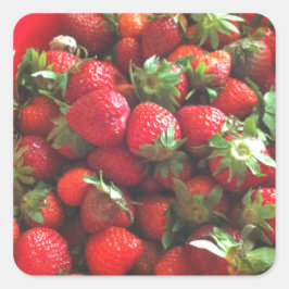 Sticker Carré Fraises classiques