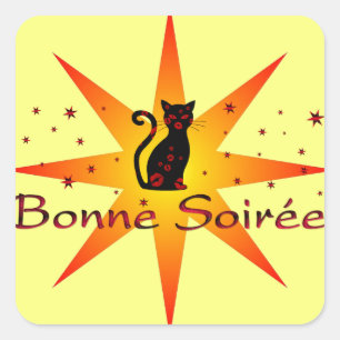 Sticker Carré Français : Bonne Soiree
