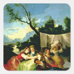 Sticker Carré Francisco Jose de Goya y Lucientes Le Washerwom