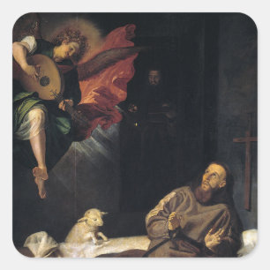 Sticker Carré François d'Assise avec musique ange