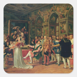 Sticker Carré François Ier Réception d'une peinture de la Sainte