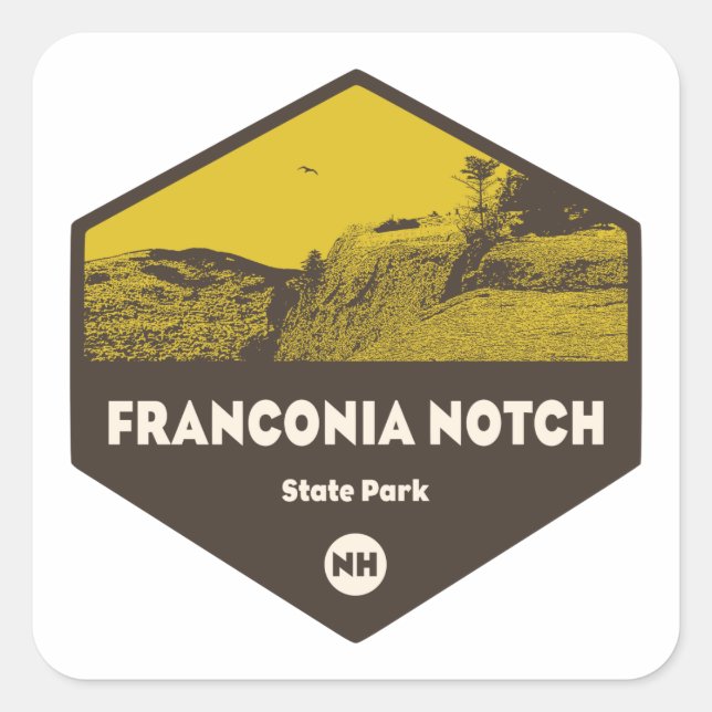 Sticker Carré Franconia Notch State Park New Hampshire (Devant)