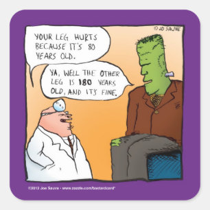 Sticker Carré Frankensteins Doctor Cartoon