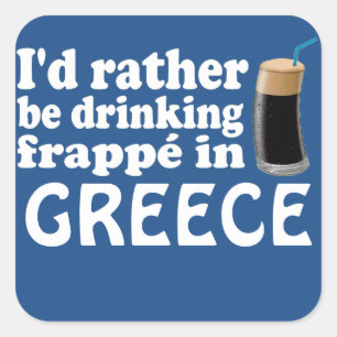 Sticker Carré Frappé en Grèce