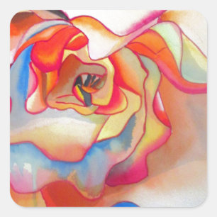 Sticker Carré Fred martin begonia aquarelle