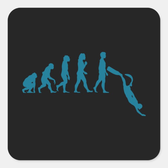 Sticker Carré Free Diver Evolution Plongée Apnea Diver gratuit (Devant)