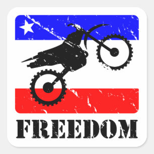Sticker Carré Freedom Dirt-Bike FLAIR