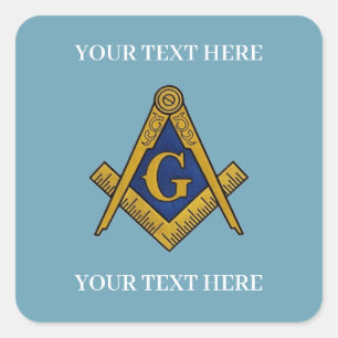 Sticker Carré Freemason Carré et boussole maçonnerie maçonnique