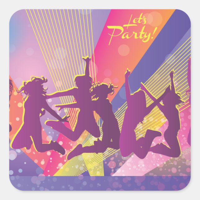 Sticker Carré FreeVector-Club-Graphics.ai personnes dansant saut (Devant)
