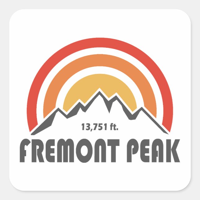 Sticker Carré Fremont Peak Wyoming (Devant)