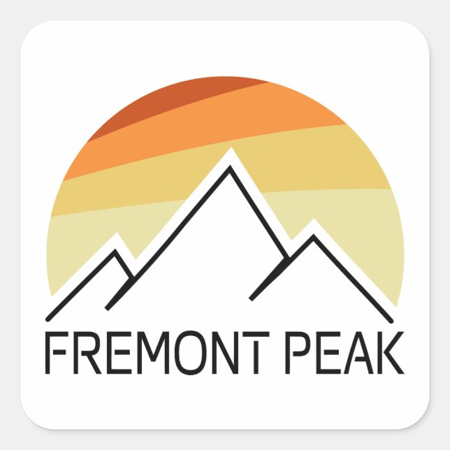 Sticker Carré Fremont Peak Wyoming Retro (Devant)