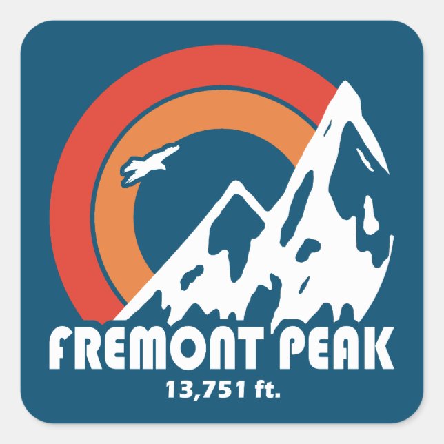 Sticker Carré Fremont Peak Wyoming Sun Eagle (Devant)