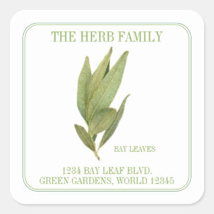 Sticker Carré FRESH BAY FEUILLES Petite adresse Carré sceaux