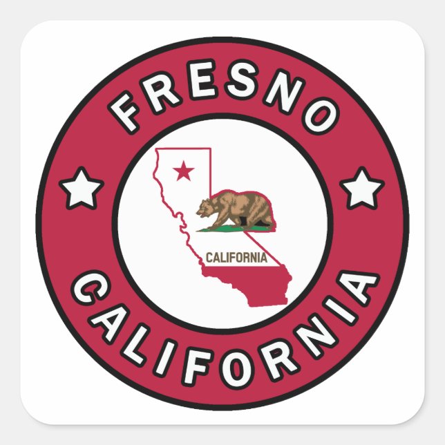 Sticker Carré Fresno Californie (Devant)